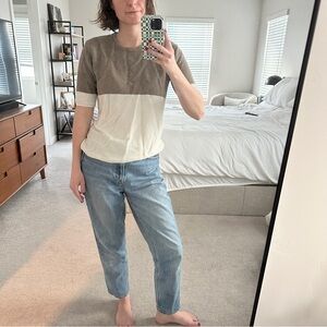 Two-Tone Brown and Cream Shirt